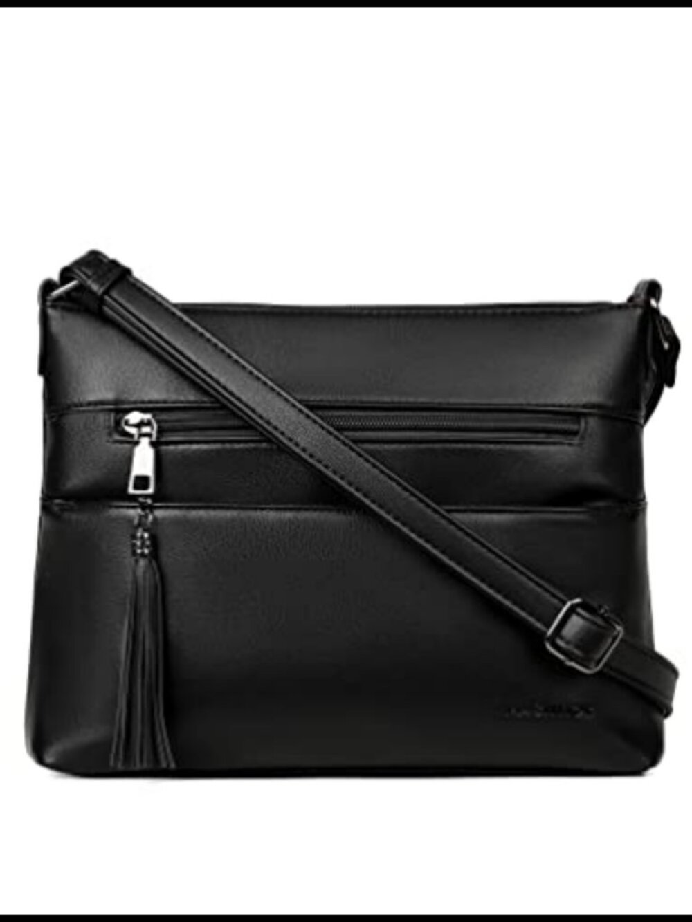 Medium Crossbody Bag Vegan Leather Adjustable Strap Multi Pockets Women Purse